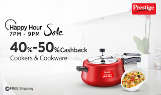 Paytm happy hour sale  per  cb on cookers cookwares