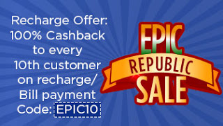 mobikwik epic offer  cb on recharges and bill payments