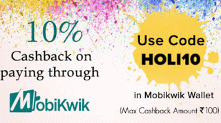 Mobikwik  cashback on payments via mobikwik wallet