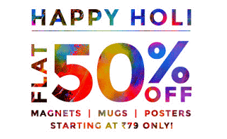 Zoomin happy holi sale flat  off on photo gifts