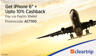 cleartrip paytm ACT cashback offer