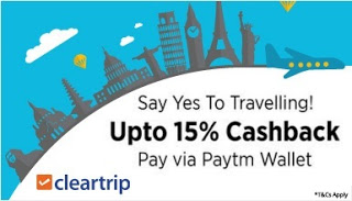 cleartrip paytm cashback  offer