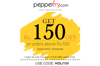 pepperfry rs off on rs HOLI offer