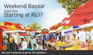 Paytm weekend bazaar Buy any  products in and get flat Rs  cashback free