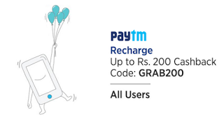 paytm GRAB  cashback on recharges dth landline bills