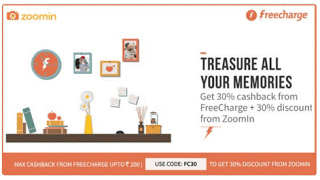 zoomin freecharge  off  cashback offer