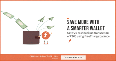 FreeCharge FCW loot rs cashback offer