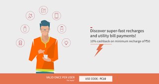 freecharge  cashback on utility bill payments FC loot