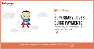 freecharge babyoye  cashback loot offer