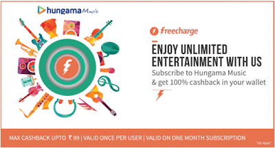 freecharge hungama music  cashback offer