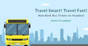 snapdeal flat Rs  cashback on bus tickets booking