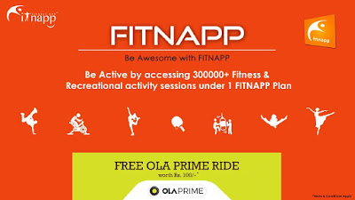 fitnapp free ola prime ride worth rs