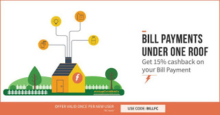 freecharge  cashback on bill payments new users