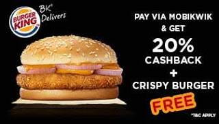 mobikwik free burger  cashback loot offer