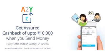 paytm send money free cashback loot offer