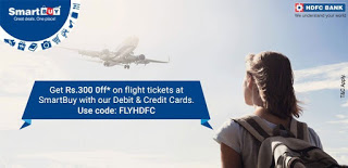 smartbuy hdfc get flat Rs  off on flight bookings loot