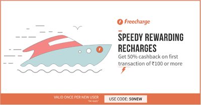 Freecharge  cashback on recharges bills