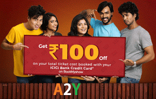 bookmyshow icici bank credit card rs off