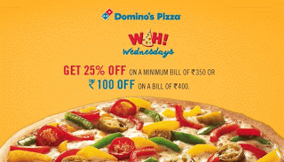 dominos rs off  cashback via paytm wednesday