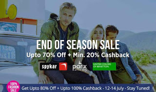 paytm end of season sale upto  off