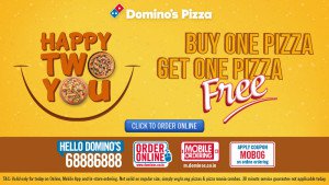 dominos bogo offer wednessday happ two you deal