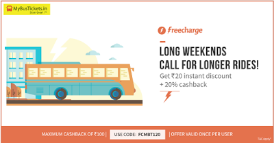 freecharge mybusticket  cashback offer