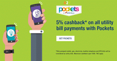icici pockets app  cashback on utility bill payments