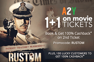 paytm movies  cashback on rustom