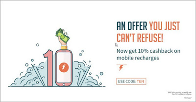 Freecharge Get  cb on recharge TEN