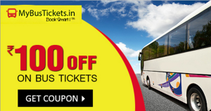 mybustickets Rs  flat off on bus booking