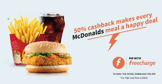 FreeCharge mcdonalds  cashback