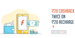freecharge get Rs  cashback on Rs  recharge  times all users