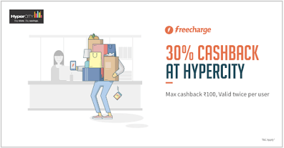 FreeCharge hypercity loot  cashback