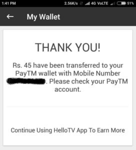 Hello TV App: Get Rs.5 On Signup & Rs.5 Per Refer (Redeem As Paytm)