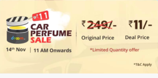 Droom– Get Car Perfume worth Rs249 at Rs21 only (11th July)