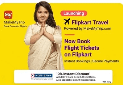 Flipkart Get 10 Instant Discount On Flight Tickets Via Hdfc Bank Card Emi A2y