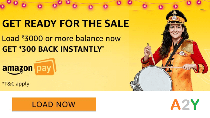 Get ₹300 Instant Cashback on Loading ₹3000 in Amazon Pay Balance