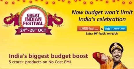 Amazon Great Indian Festival Sale October 2018 is Back