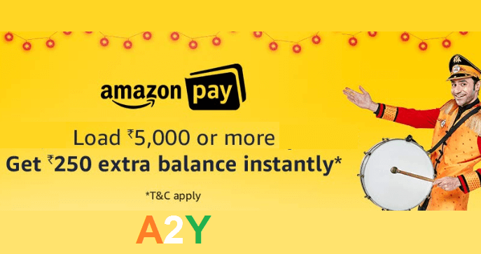 ₹250 Instant Cashback on Loading ₹5000 in Amazon