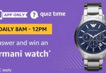 Amazon Armani Watch Quiz Answers