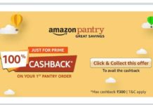 Amazon Pantry 100% Cashback