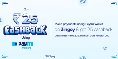 Zingoy Paytm Cashback Offer﻿