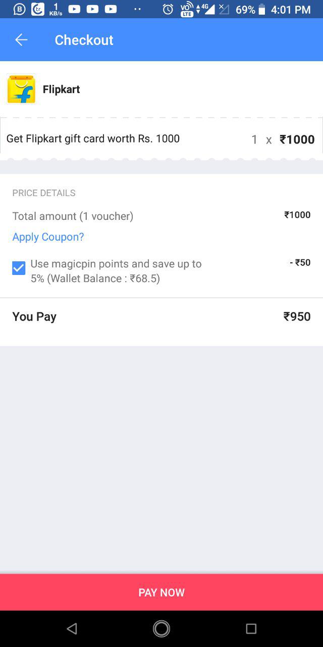 buy flipkart voucher using amazon pay