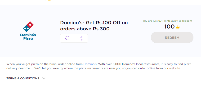 TimesPoints Dominos Voucher