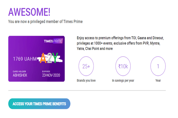 Step 4: Done, A2Y Cashback will be tracked in 24 hours.
